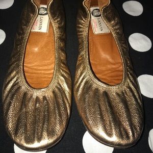 Lanvin Gold Ballet flats